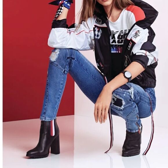 G HADID FOR TH ‘VENICE’ NWOT Distressed Capri JEANS. LIMITED RELEASE!! SIZE 26 - Picture 11 of 13